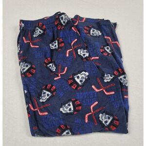 Joe Boxer Winter League Skull Hockey Pattern Fleece Pajama Pants Mens Size XL